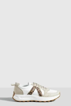 Trainers*boohoo Leopard Detail Chunky Trainers beige