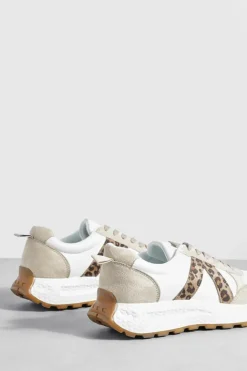 Trainers*boohoo Leopard Detail Chunky Trainers beige