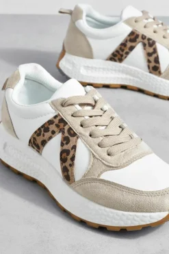 Trainers*boohoo Leopard Detail Chunky Trainers beige