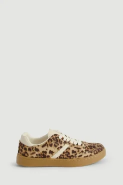Trainers*boohoo Gum Sole Lace Up Trainers leopard