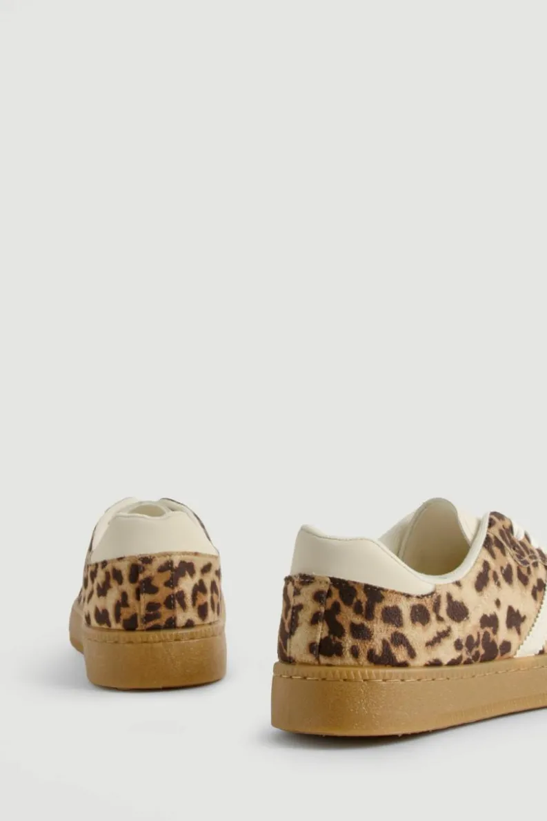Trainers*boohoo Gum Sole Lace Up Trainers leopard