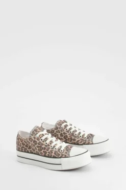 Trainers*boohoo Low Top Trainers leopard