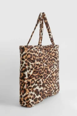 Handbags|Tote Bags*boohoo Oversized Quilted Nylon Tote Bag leopard