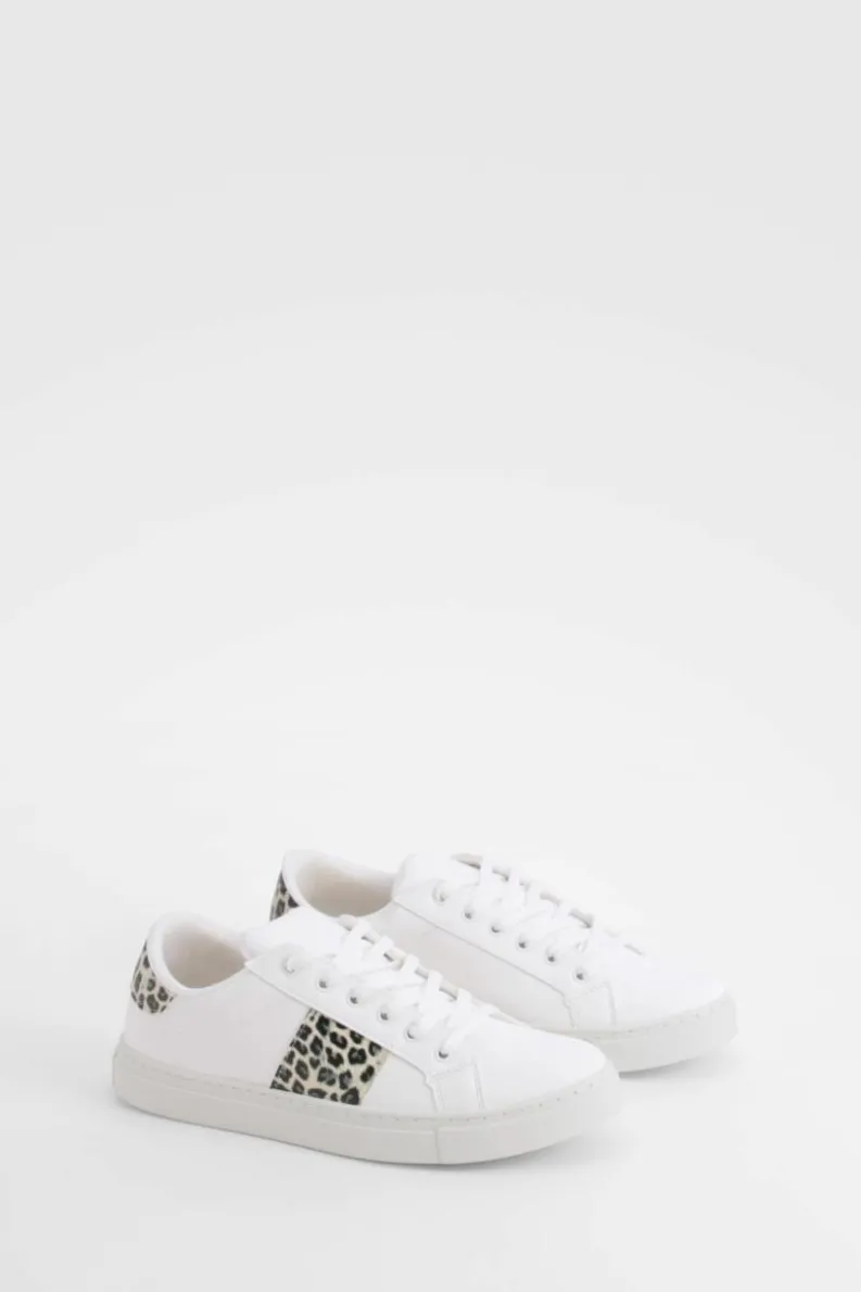 Trainers*boohoo Panel Flat Trainers leopard
