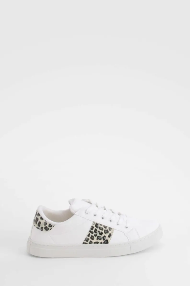Trainers*boohoo Panel Flat Trainers leopard