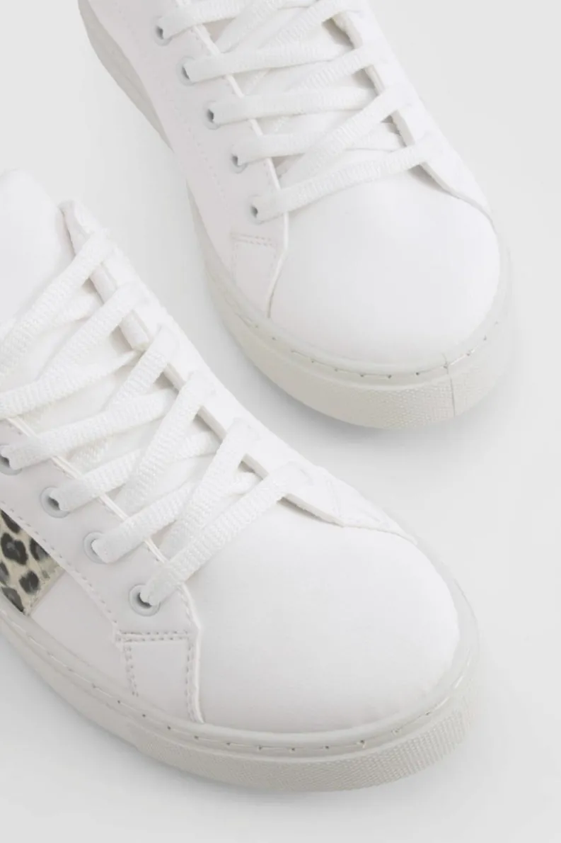Trainers*boohoo Panel Flat Trainers leopard