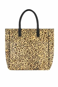 Tote Bags*Sostter Leopard Print Calf Hair Large Leather Tote | BYBAB Black