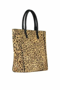 Tote Bags*Sostter Leopard Print Calf Hair Large Leather Tote | BYBAB Black