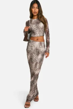 Long Sleeve Tops*boohoo Leopard Printed Lace Long Sleeve Top multi