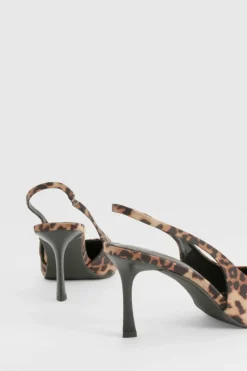 Heels*boohoo Slingback Court Heels leopard