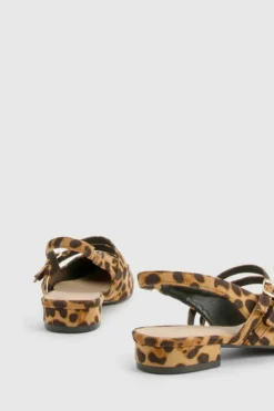 Ballet Flats|Flats*boohoo Slingback Flats with Double Strap leopard