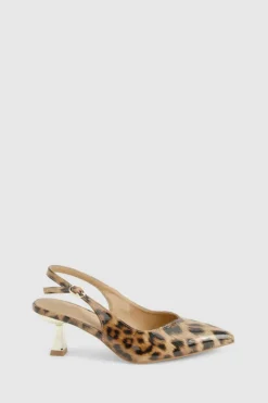 Heels*boohoo Slingback Kitten Heel leopard