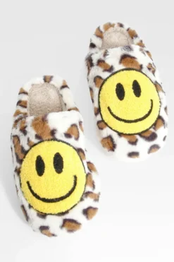 Slippers|Slippers*boohoo Leopard Smiley Slipper brown