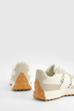 Trainers*boohoo Leopard Stripe Trainers beige