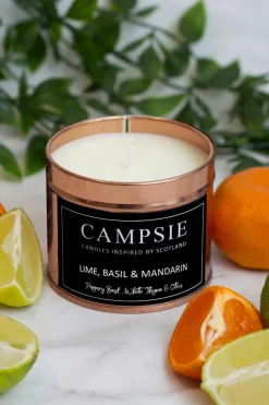 Candles & Diffusers|Candles*CAMPSIE Candles Lime, Basil & Mandarin Candle Tin Rose Gold