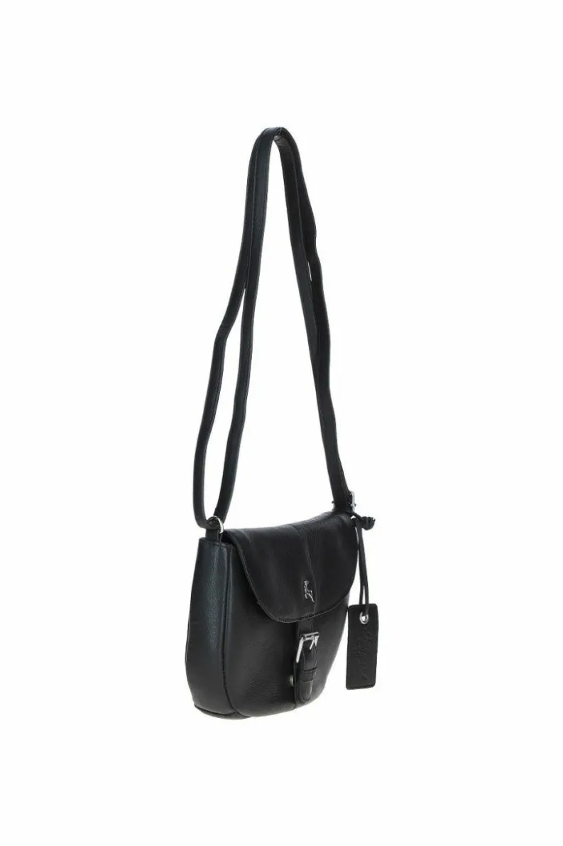 Handbags|Cross-Body Bags*Ashwood Leather Limerick' Real Leather Flap Crossbody Bag Black
