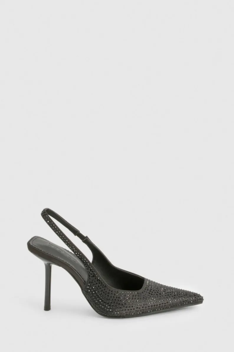 Heels*boohoo Limited Edition Embellished slingback court shoes black