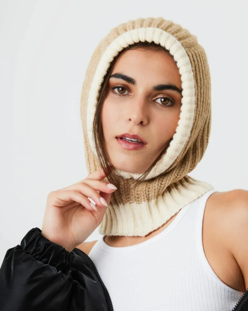 Hats & Gloves|Hats & Gloves*My Accessories London Loose Fit Crochet Knit Balaclava Beige