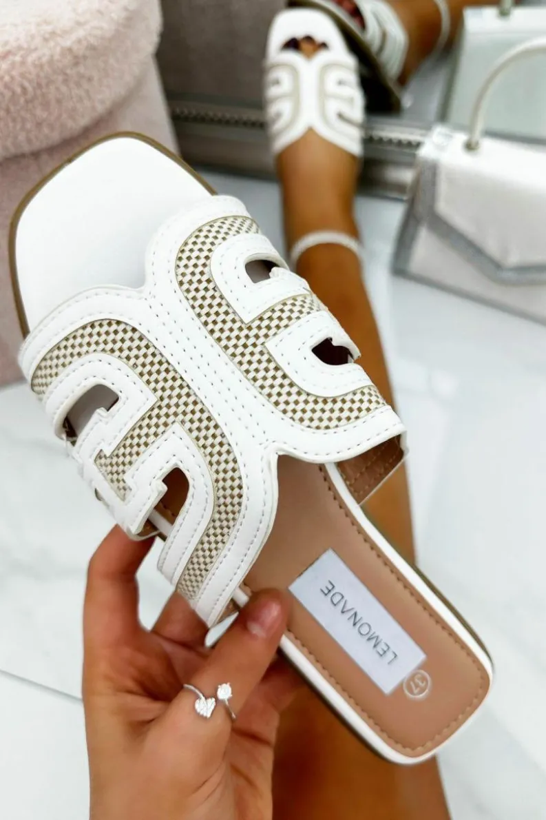 Sandals*Love Lemonade Loran Woven Sliders White
