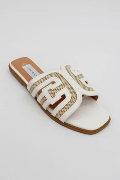 Sandals*Love Lemonade Loran Woven Sliders White