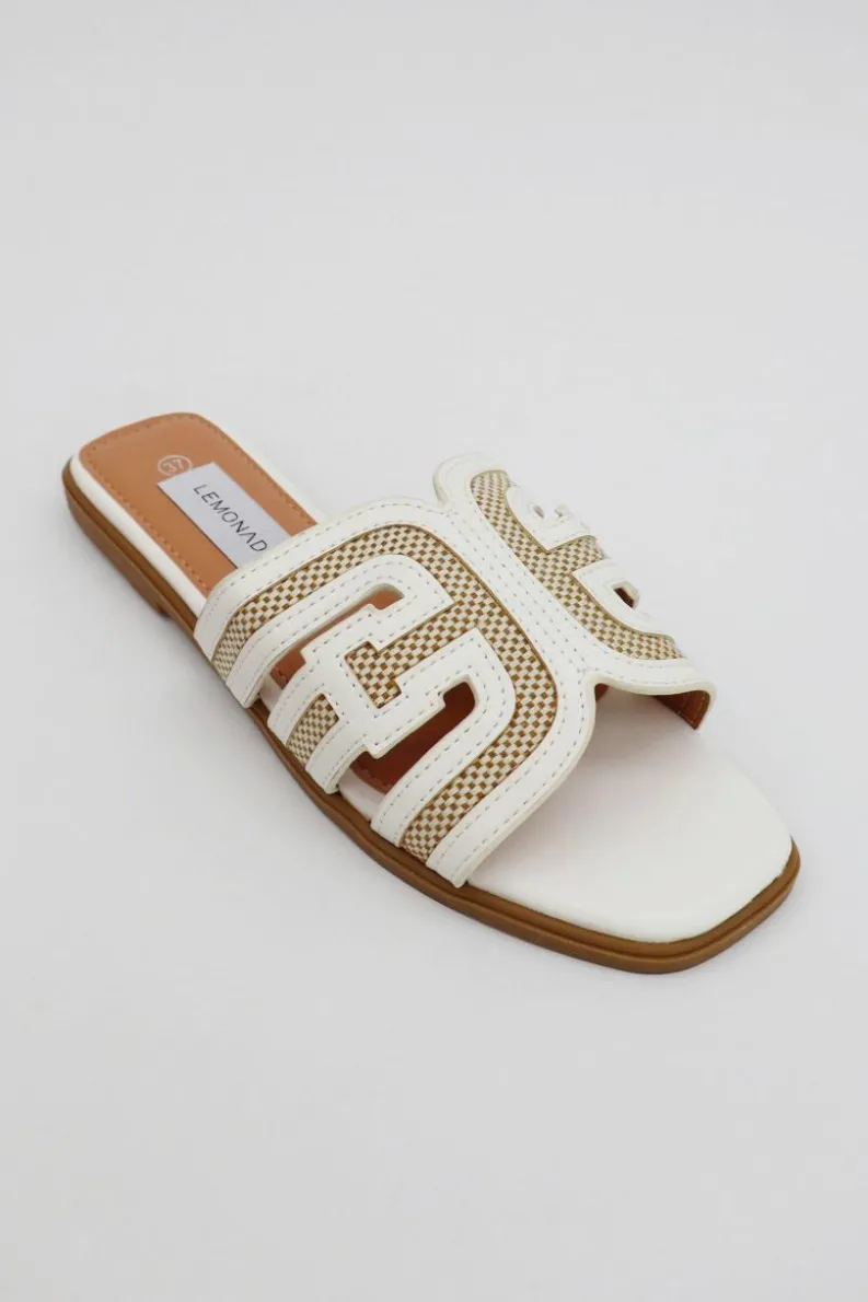 Sandals*Love Lemonade Loran Woven Sliders White