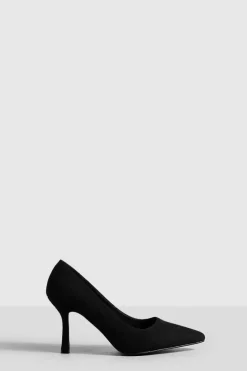 Heels*boohoo Low Stiletto Court Shoe black