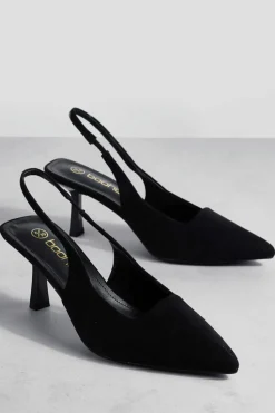 Heels*boohoo Low Stiletto Slingback Court Shoe black