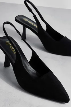 Heels*boohoo Low Stiletto Slingback Court Shoe black