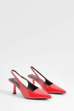 Heels*boohoo Low Stiletto Slingback Court Shoe red