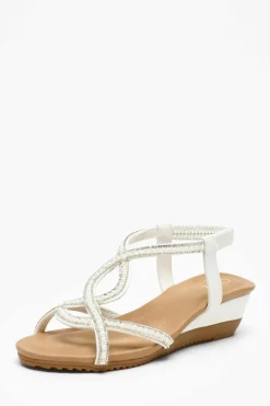 Sandals*Quiz Low Wedge Sandals White