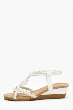 Sandals*Quiz Low Wedge Sandals White