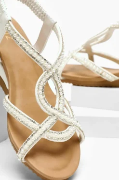 Sandals*Quiz Low Wedge Sandals White