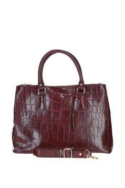 Shoulder Bags*Ashwood Leather Lucido Tesoro' Three Section Real Leather Bag Burgundy