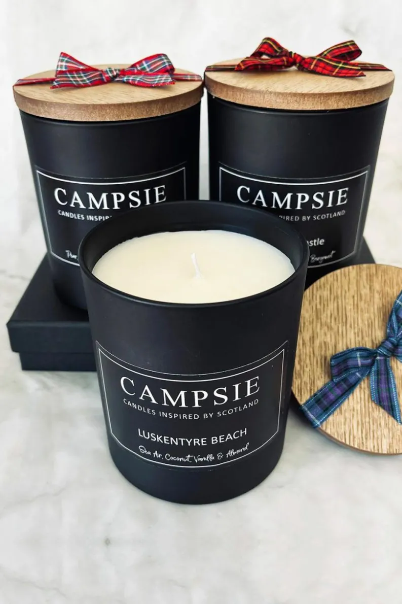 Candles & Diffusers|Candles*CAMPSIE Candles Luskentyre Beach Scottish Tartan Candle Black
