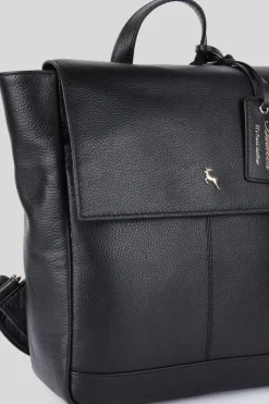 Handbags|Cross-Body Bags*Ashwood Leather Lussuria Venezia' Real Leather Flapover Backpack Black