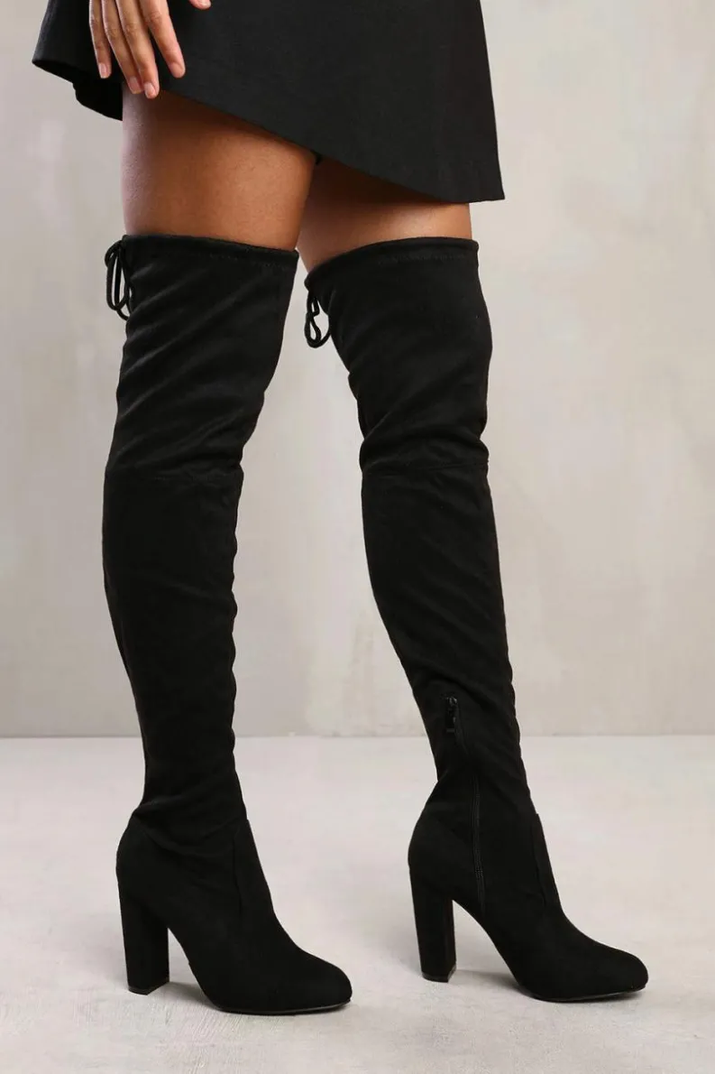Over The Knee Boots|Heeled Boots*Where's That From Macie' Over The Knee Boot With Block Heel Black