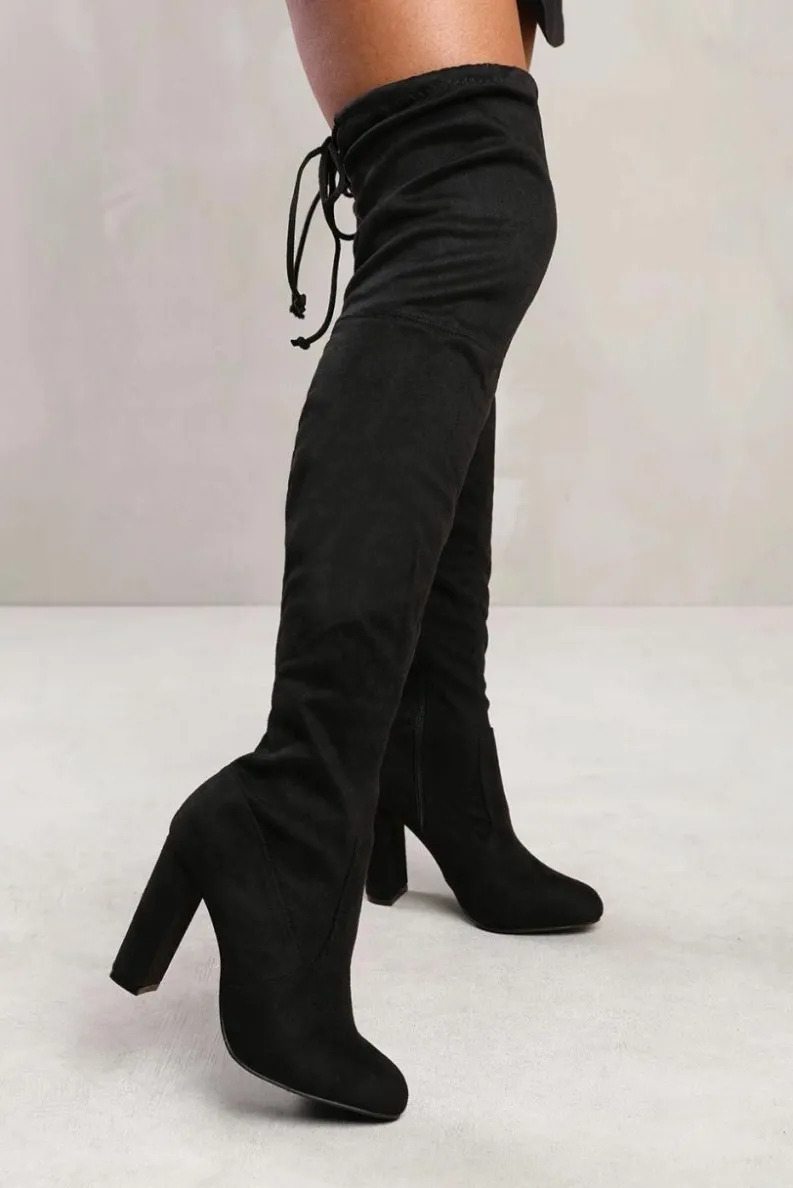 Over The Knee Boots|Heeled Boots*Where's That From Macie' Over The Knee Boot With Block Heel Black