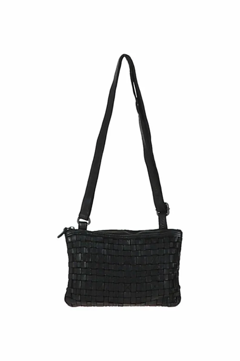 Cross-Body Bags|Handbags*Ashwood Leather Magnificenza' Vintage Woven Classic Leather Crossbody Bag Black