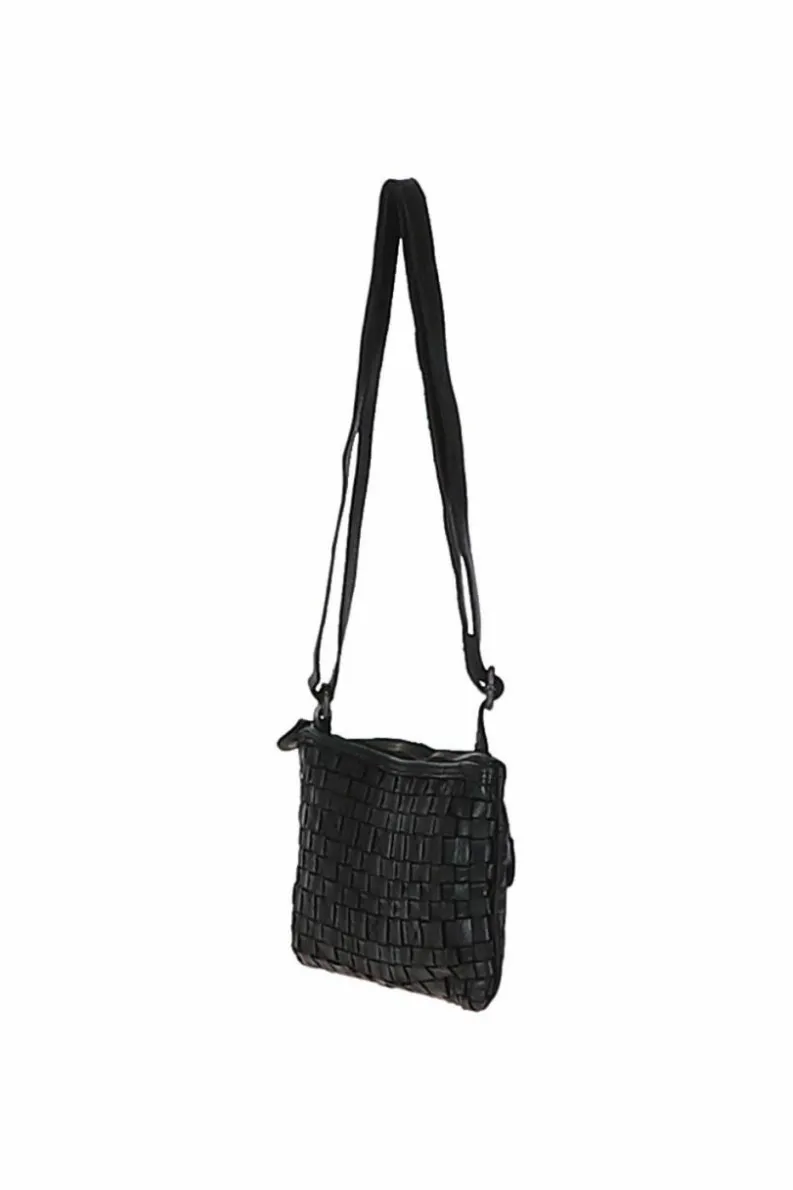 Cross-Body Bags|Handbags*Ashwood Leather Magnificenza' Vintage Woven Classic Leather Crossbody Bag Black