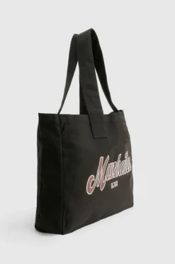 Handbags|Tote Bags*boohoo Manhattan Slogan Tote Bag black