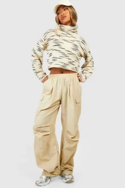 Jumpers|Up To 80% Off Winter Warmers*boohoo Marl Knit Roll Neck Crop Jumper ecru