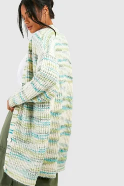 Cardigans*boohoo Marl Oversized Boyfriend Cardigan green