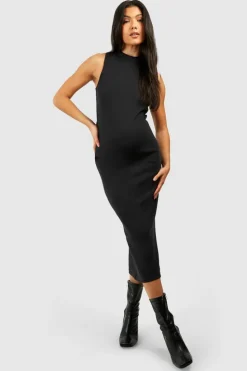 Bodycon Dresses|Dresses*boohoo Maternity Basic High Neck Racer Back Midaxi Dress black