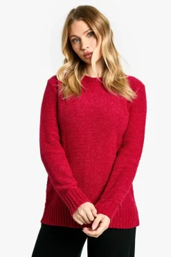Jumpers|Knitwear*boohoo Maternity Boucle Knit Crew Neck Jumper red