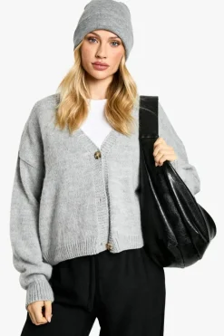 Cardigans|Jumpers & Cardigans*boohoo Maternity Brushed Oversized V Neck Cardigan grey marl