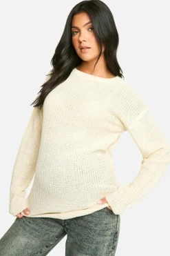 Jumpers|Knitwear*boohoo Maternity Crew Neck Jumper stone