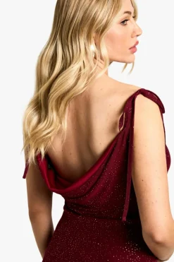 Bodycon Dresses|Maxi Dresses*boohoo Maternity Glitter Mesh Low Back Maxi Dress burgundy