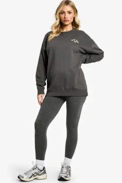 Sweatshirts|Activewear*boohoo Maternity In My Mom Era Slogan Oversized Sweatshirt charcoal