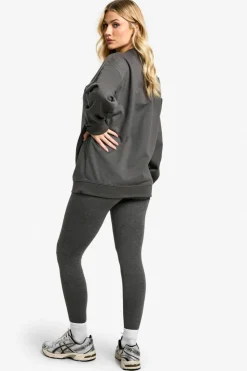 Sweatshirts|Activewear*boohoo Maternity In My Mom Era Slogan Oversized Sweatshirt charcoal