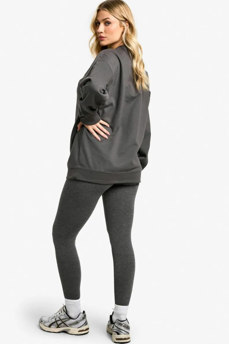 Sweatshirts|Activewear*boohoo Maternity In My Mom Era Slogan Oversized Sweatshirt charcoal